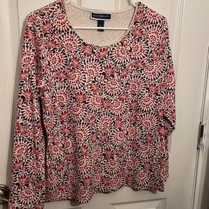 Karen Scott Pink and Cream Top